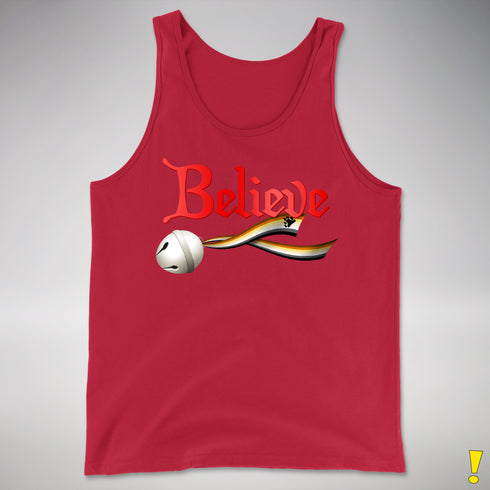 Believe Bear Pride Jingle Bell Premium Tank Top - Red